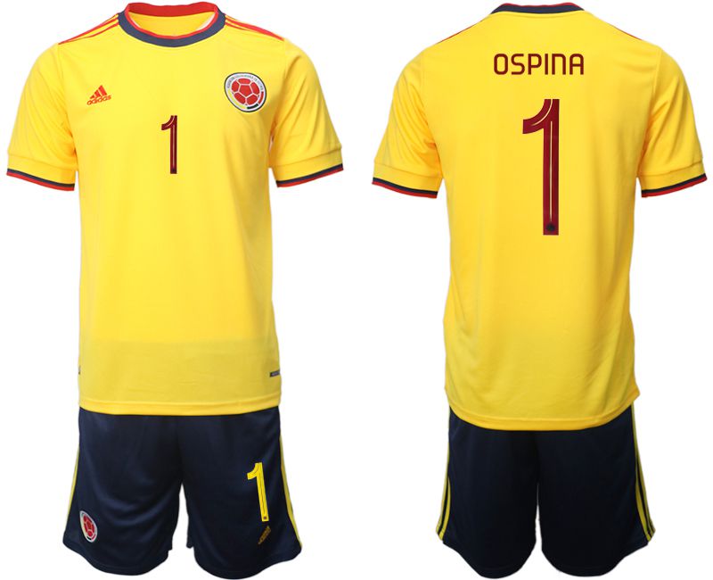 Cheap Men 2022 World Cup National Team Colombia home yellow 1 Soccer Jersey